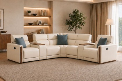 La-Z-Boy Faith Capsule Power Recliner Corner Sofa with Swivel Storage Console Units
