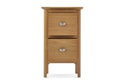 Bath Oak Narrow Two Drawer Bedside