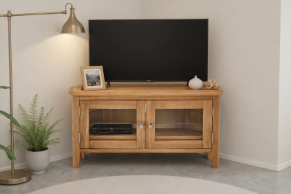 Bath Oak Corner TV Unit