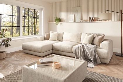 Niki Fabric Large 4 Seater Chaise Sofa