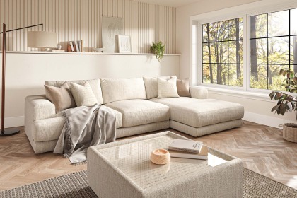 Niki Fabric Large 4 Seater Chaise Sofa