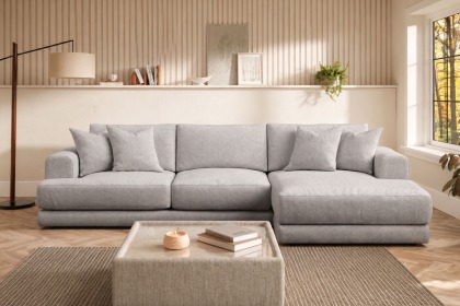 Niki Fabric Medium 3 Seater Chaise Sofa