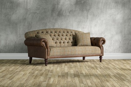 Tetrad Arbroath Harris Tweed Fabric Leather Mix 3 Seater Midi Sofa Tetrad Arbroath Harris Tweed Fabric Leather Mix 3 Seater Midi Sofa
