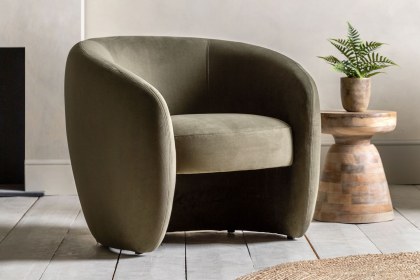 Gallery Direct Curvo Armchair in Moss Green