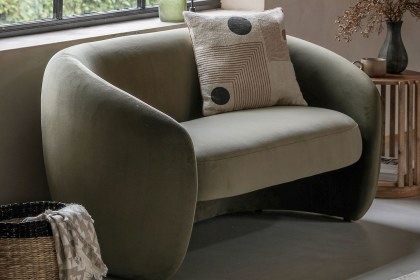 Gallery Direct Curvo 2 Seater Sofa in Moss Green