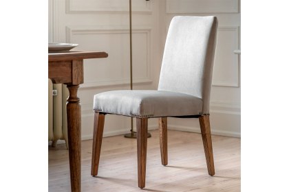 Gallery Direct Highgrove Dove Velvet Dining Chairs (Pair)