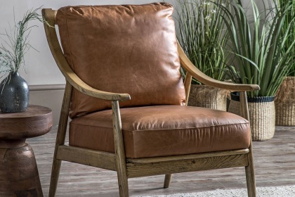 Gallery Direct Reliant Armchair in Brown Leather Gallery Direct Reliant Armchair in Brown Leather
