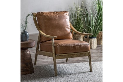 Gallery Direct Reliant Armchair in Brown Leather Gallery Direct Reliant Armchair in Brown Leather