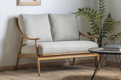 Gallery Direct Reliant 2 Seater Sofa in Natural Linen Gallery Direct Reliant 2 Seater Sofa in Natural Linen