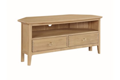 Cotswold Oak Corner TV Unit with 2 Drawers