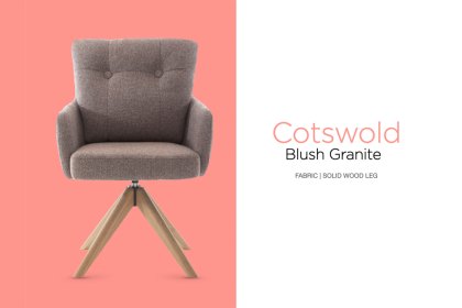 Cotswold Fabric Dining Chair in Blush Granite
