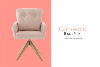 Cotswold Fabric Dining Chair in Blush Pink