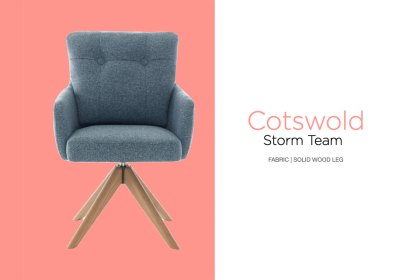 Cotswold Fabric Dining Chair in Storm Teal