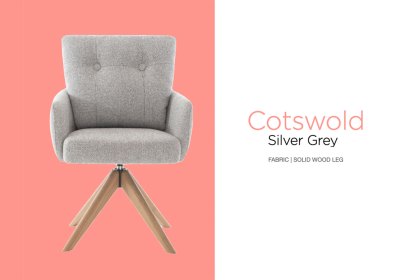 Cotswold Fabric Dining Chair in Silver Grey