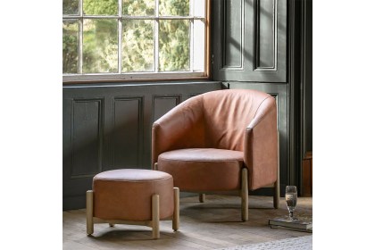Gallery Direct Tindon Armchair in Vintage Brown Leather Gallery Direct Tindon Armchair in Vintage Brown Leather