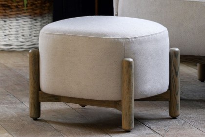 Gallery Direct Tindon Footstool in Natural Fabric Gallery Direct Tindon Footstool in Natural Fabric