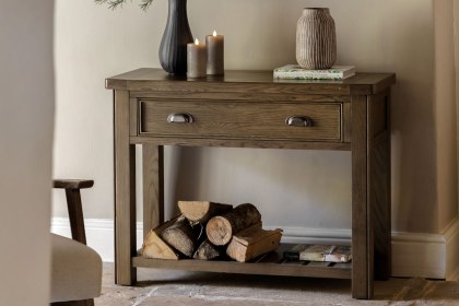 Gallery Direct Hardwick Smoked Oak 1 Drawer Console Table Gallery Direct Hardwick Smoked Oak 1 Drawer Console Table