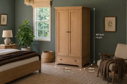 Gallery Direct Malvern Natural Oak Wardrobe