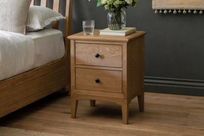 Gallery Direct Malvern Natural Oak 2 Drawer Bedside Table