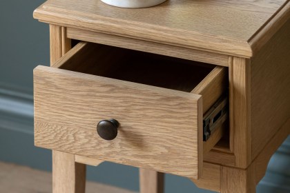 Gallery Direct Malvern Natural Oak 1 Drawer Bedside Table