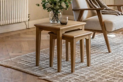 Gallery Direct Malvern Natural Oak Nest Of Tables