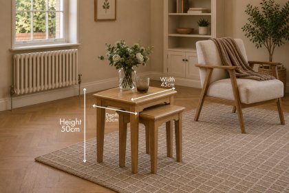 Gallery Direct Malvern Natural Oak Nest Of Tables
