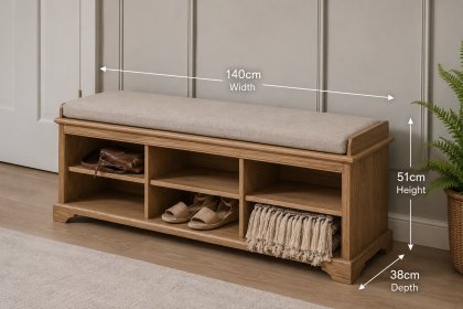 Gallery Direct Malvern Natural Oak Hall Bench
