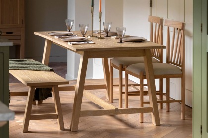 Gallery Direct Eton Natural Ext 160-200cm Trestle Dining Table
