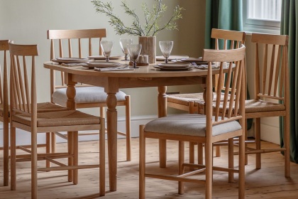 Gallery Direct Eton Natural Round Ext 110-150cm Dining Table