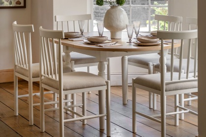 Gallery Direct Eton Painted White Round Ext 110-150cm Dining Table