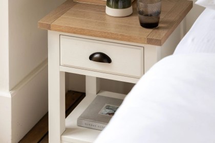 Gallery Direct Eton Painted White 1 Drawer Bedside Table