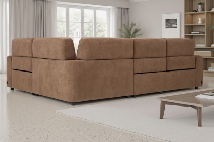 Summer 6 Seater Corner Sofa with Power Recliner and Headrest