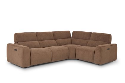 Summer 5 Seater Corner Sofa with Power Recliner and Headrest