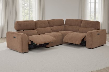 Summer 5 Seater Corner Sofa with Power Recliner and Headrest