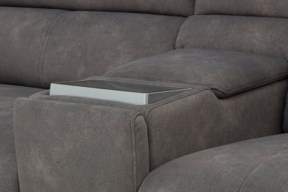 Lumea Tech 3 Seater Recliner Sofa with Power Headrest, Heat Function & Tech Console