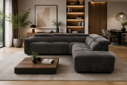 Monaco 6 Seater Corner Sofa with Power Recliner and Headrest