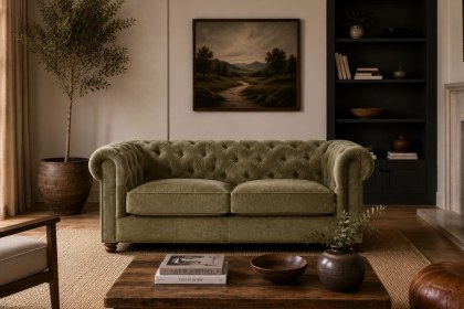 Buckland Chesterfield 2 Seater Sofa with Buttoned Back