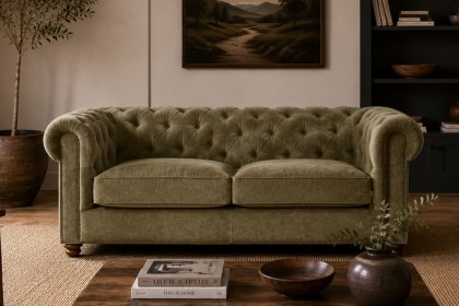 Buckland Chesterfield 2 Seater Sofa with Buttoned Back