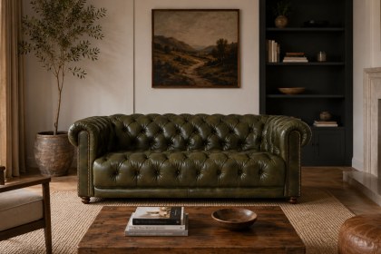 Buckland Chesterfield 2.5 Seater Sofa with Buttoned Back and Seat Cushions