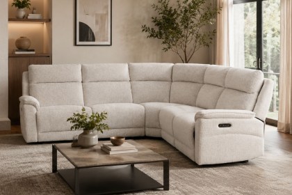 Downtown 6 Seater Corner Sofa with Power Recliner and Headrest