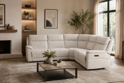 Downtown 6 Seater Corner Sofa with Power Recliner and Headrest