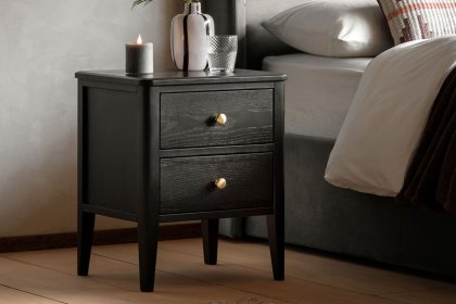 Gallery Direct Acton Black 2 Drawer Bedside Table