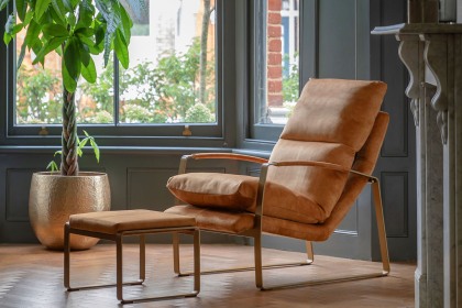 Gallery Direct Fabien Lounger Chair in Ochre Soft Fabric Gallery Direct Fabien Lounger Chair in Ochre Soft Fabric