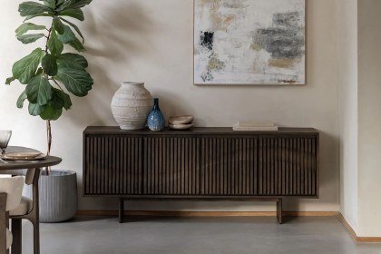 Gallery Direct Onda Walnut 4 Door Sideboard