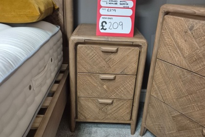 Ex-Display Truro - Atauro Reclaimed Wood Small 3 Drawer Bedside Table