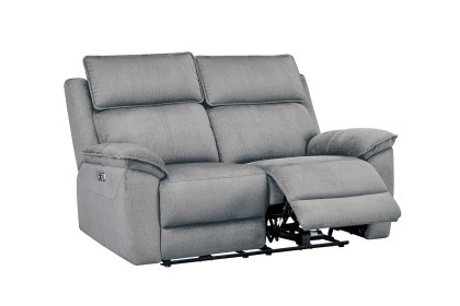Blaine 2 Seater Electric Recliner Sofa in Greige Fabric