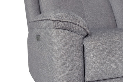 Blaine 2 Seater Electric Recliner Sofa in Greige Fabric