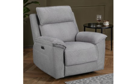 Blaine Electric Recliner Chair in Greige Fabric