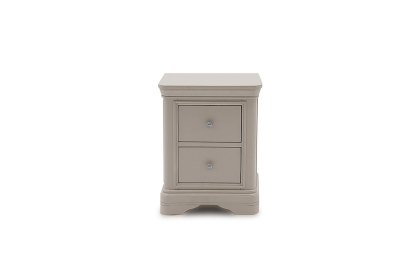 Mabel Wooden Bedside Table in Painted Taupe Finish Mabel Wooden Bedside Table in Painted Taupe Finish