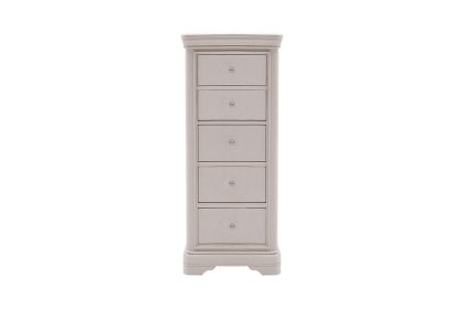Mabel Wooden 5 Drawer Chest in Painted Taupe Finish